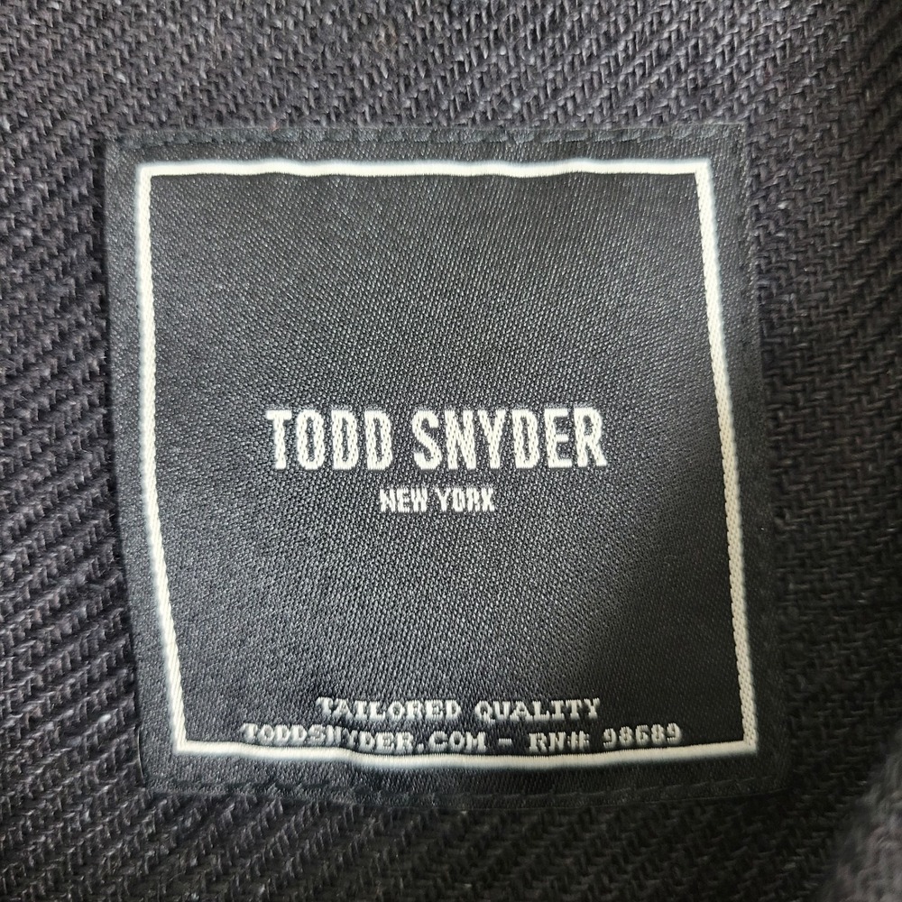 Todd Snyder Mens Large Black Four Pocket Utility Shirt Long Sleeve 100% Linen - Picture 3 of 6